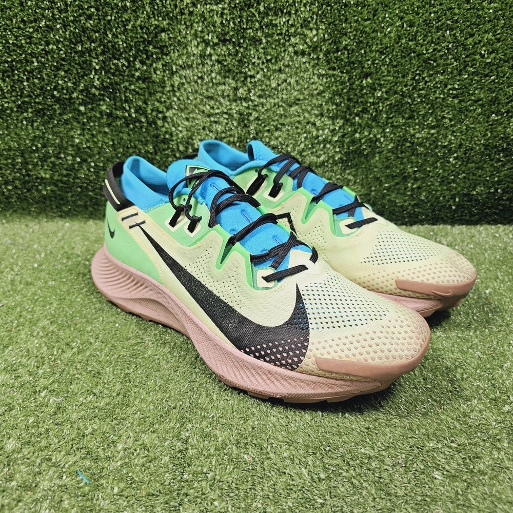 Nike Pegasus Trail 2 Men's Size 12 US Barely Volt Green Blue Shoes CK4305-700